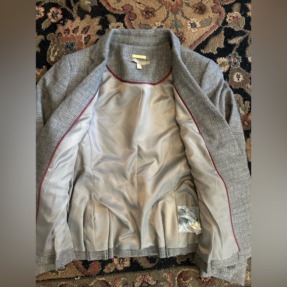 Talbots woven in Italy luxury collection Charcoal wool Textured blazer Jacket - Picture 8 of 10